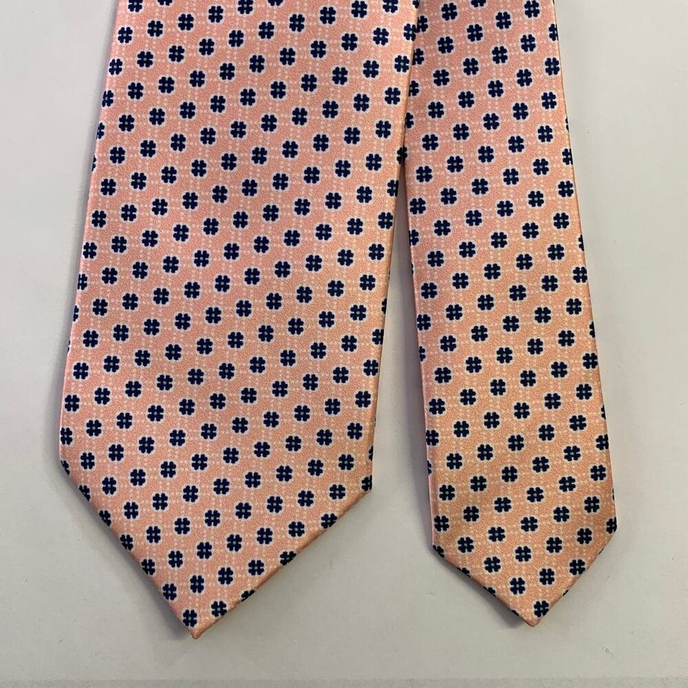 DOLCEPUNTA Pink Navy Floral Silk Tie